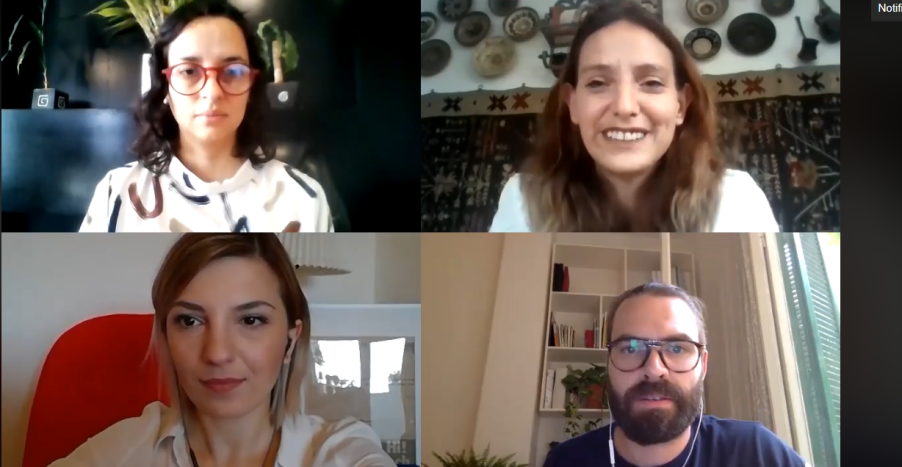 Ashoka Fellows Greta Rios from Mexico, Elena Calistru from Romania and Mike Sani from the UK in conversation with Ana Murray from Ashoka Romania.